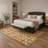 Abdellah Geometric Machine Washable Yellow/Beige/Purple Indoor Area Rug with Non-Slip Backing-1356427266