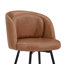 Tabouret de bar pivotant de 26 po de hauteur avec structure et coussin en métal-1392948328-1393784381