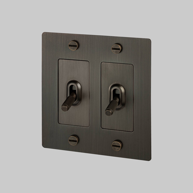 Toggle Switches Double Light Switch, Bronze