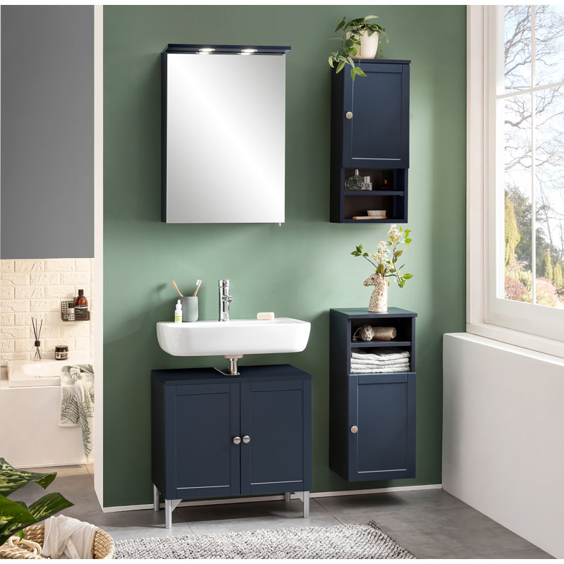 Lutishia Bathroom Cabinet, Midnight blue