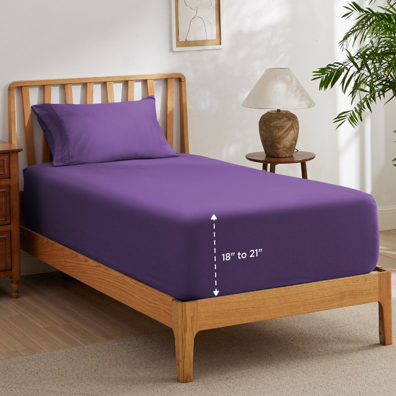 Bedsure Deep Pocket Sheet Set - Fits Mattresses Up to 21 Inches Thick -  GentleSoft Bed Sheet set, Moisture Wicking, Soft & Cooling Bed Sheet & Pillowcases, Easy & Secure Fit