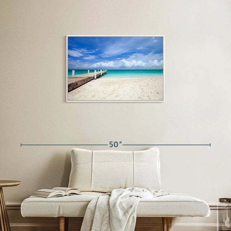 Île Providenciales Macfarlane, Cadre flottant blanc, 31 po x 21 po