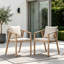 Chaises de salle à manger en osier à structure métallique avec coussins amovibles, pour l'intérieur et l'extérieur