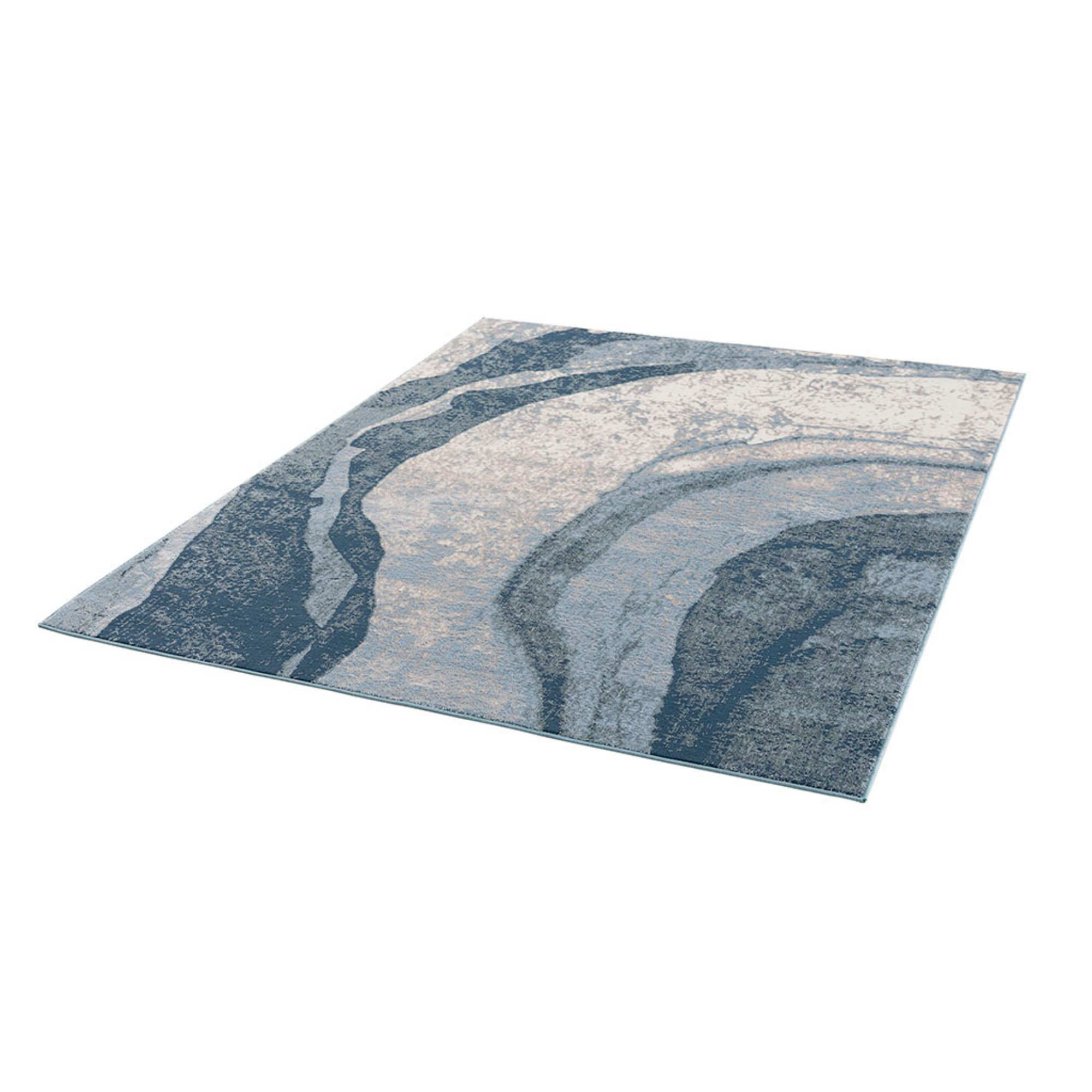 Orren Ellis Abstract Wave Area Rug Blue | Wayfair