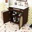 Meuble-lavabo en bois avec lavabo en céramique, tablette ajustable et tiroir basculant-1463203419