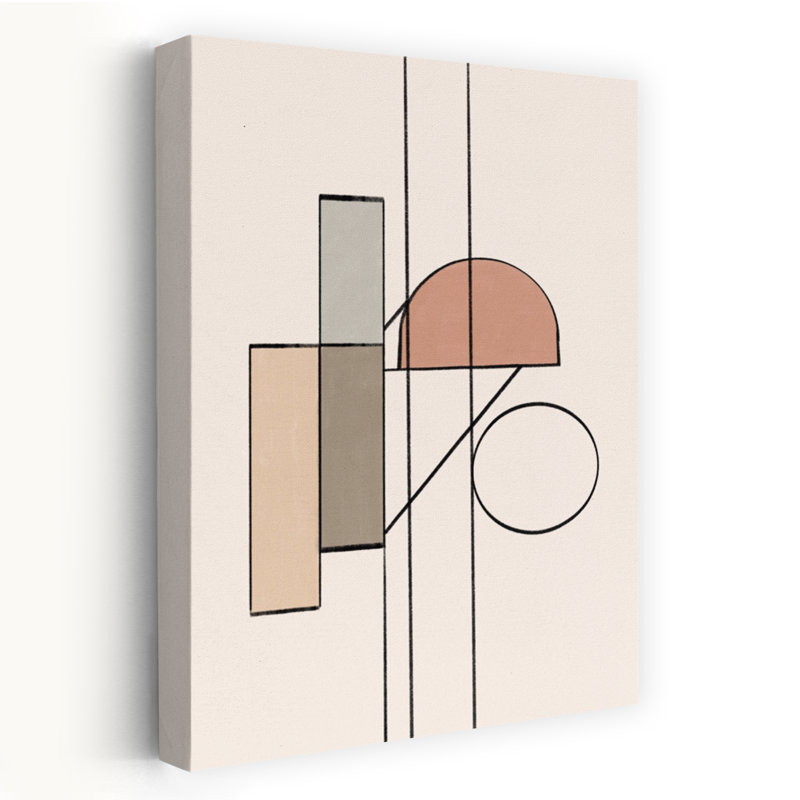 Soft Geometric Composition Abstract Contemporary Elegant Wall Art Print, 152.4cm H x 101.6cm W