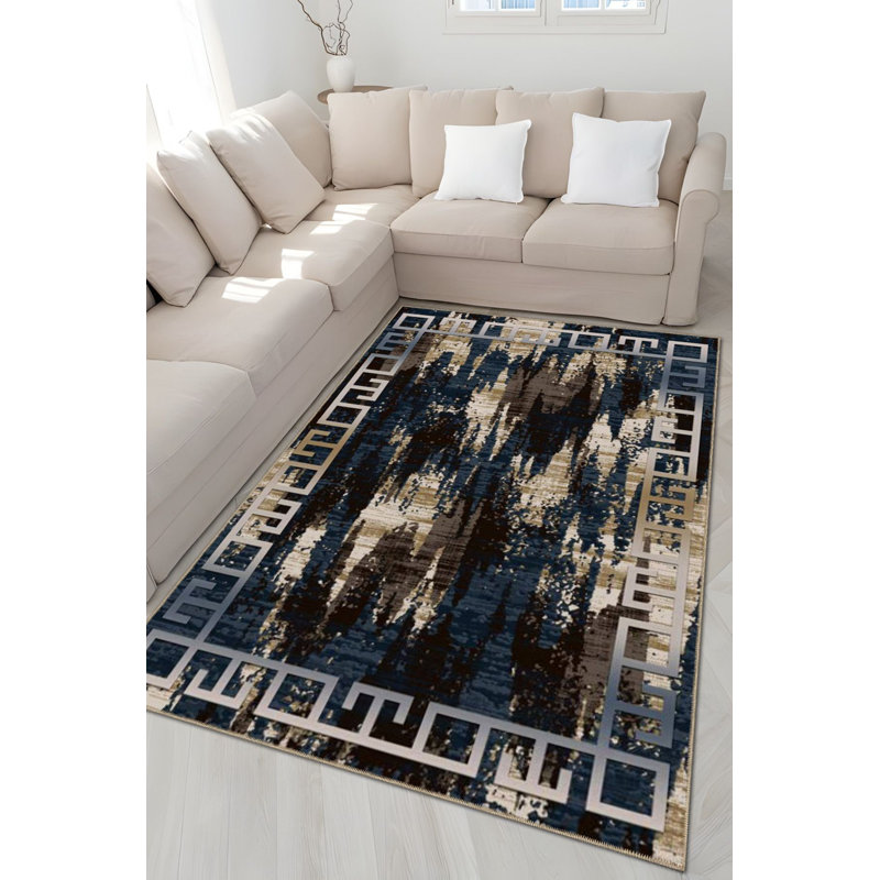 Tapis décoratif multicolore à motif abstrait et créatif, Rectangle 2 pi 6 po x 4 pi 11 po