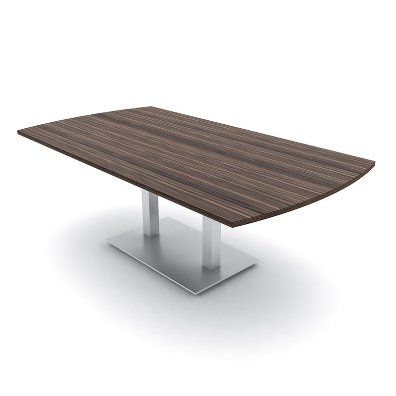 Table de conférence Pavert Arc, Argent argent, Eucalyptus naturel, H 30 po x l 84 po x P 48 po