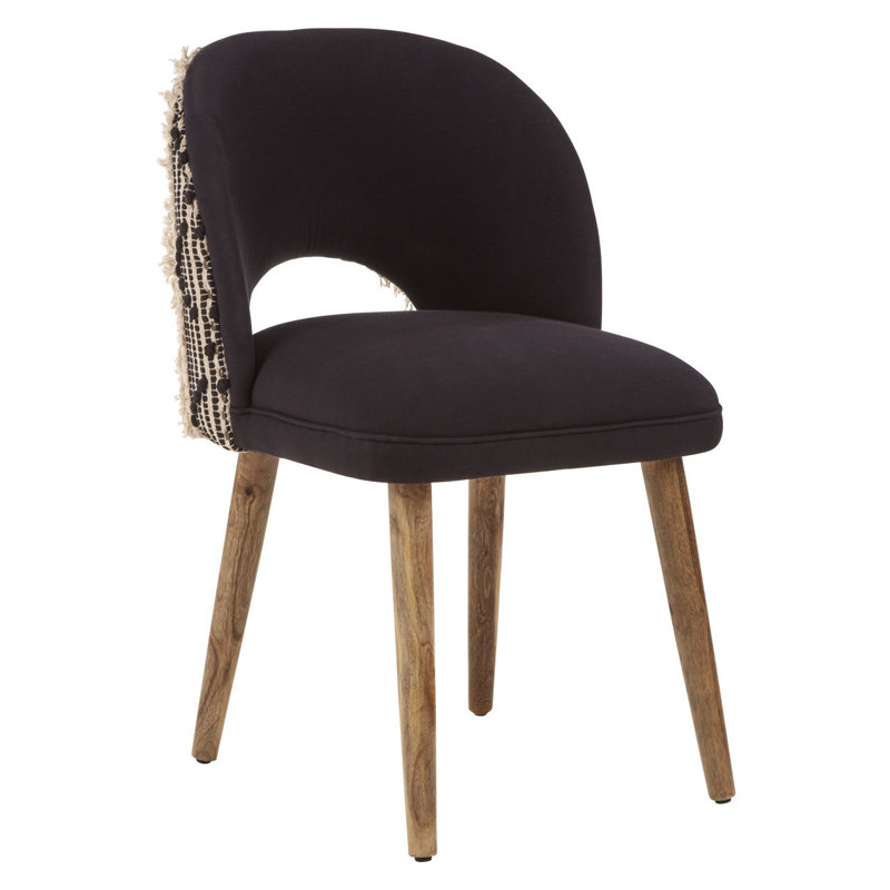 Kopp 48cm H Cotton Upholstered Side Chair in Black