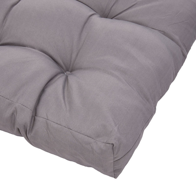 Dark blue outdoor one-piece waterproof sunscreen thickened dining chair cushion low back cushion, Grey