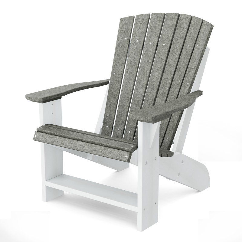 Heritage Adirondack Chair, Dark Gray/White