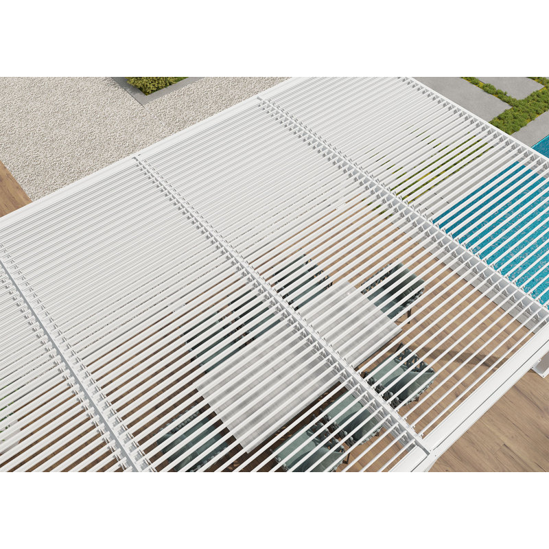 6m x 3.5m Aluminum Pergola, White