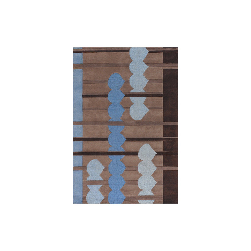 Avalisa Brown/Green Area Rug, Rectangle 3'6" x 5'6",  Brown/Blue