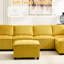 Canapé modulaire de luxe, 6 pièces, mousse à rayures, velours côtelé jaune, salon-121047947