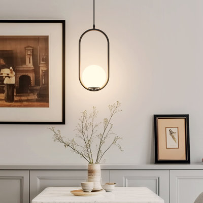 1 - Light Globe Single Pendant Lights Modern Kitchen Island Pendant Lighting, E12 Socket