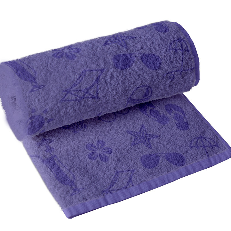 Aine Fun Embossed Beach Towel 75x150, Lilac