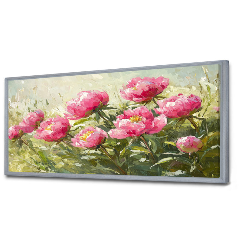 Imrie - Floral Oversized Canvas Prints, Silver, 28" H x 60" W, Floater Framed Print