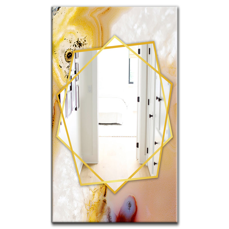 Agate brune naturelle - miroir moderne - miroir mural contemporain, H 39,4 po x l 29,5 po