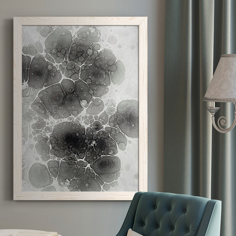 " Marbling II ", White, 37.5" H x 27.5" W x 1" D, No Mat