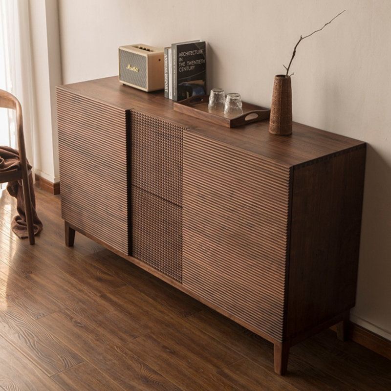 Buffet minimaliste en bois de noyer noir