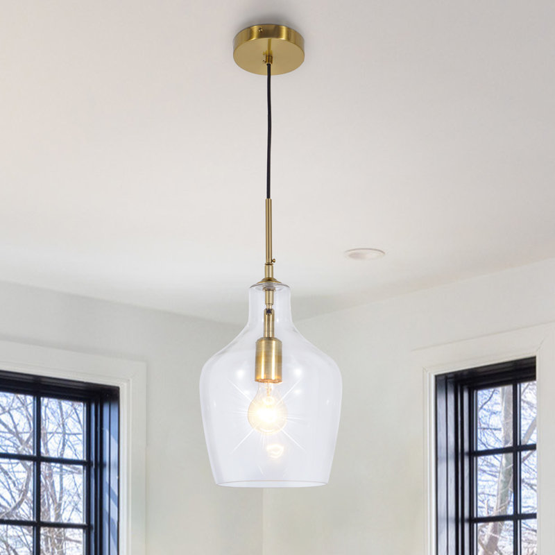 1 - Light Dimmable Glass Pendant Light