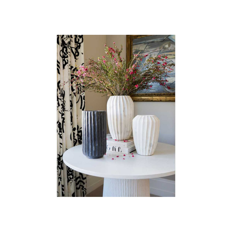 Flora Handmade Marble Table Vase, 10" H x 7" W x 7" D