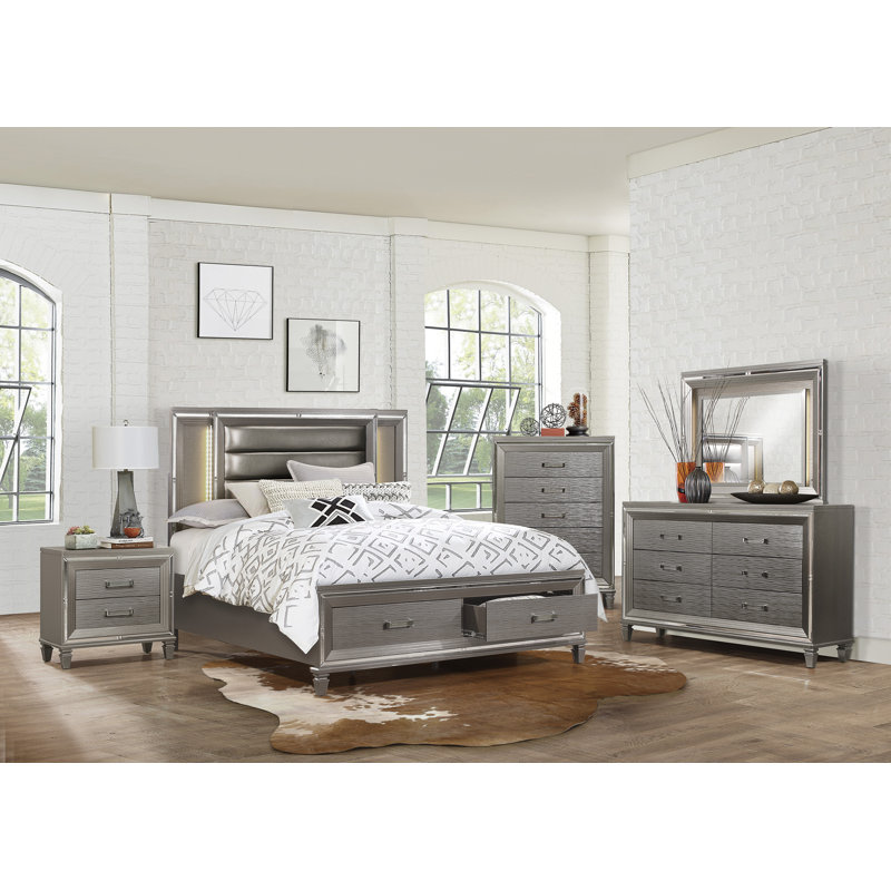 Dearies Upholstered Platform Storage Bed, King