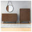 Commode 5 tiroirs Caroline en bois massif brun foncé Mid-Century