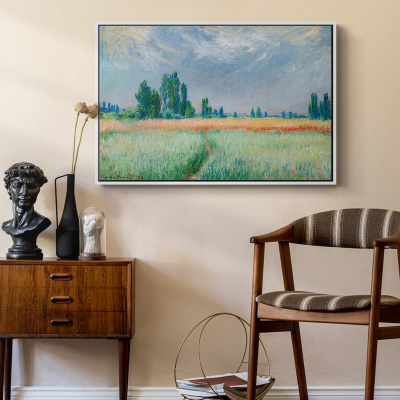 Paysage rétro, Toile encadrée flottée blanche, H 17 po x l 25 po x P 2 po