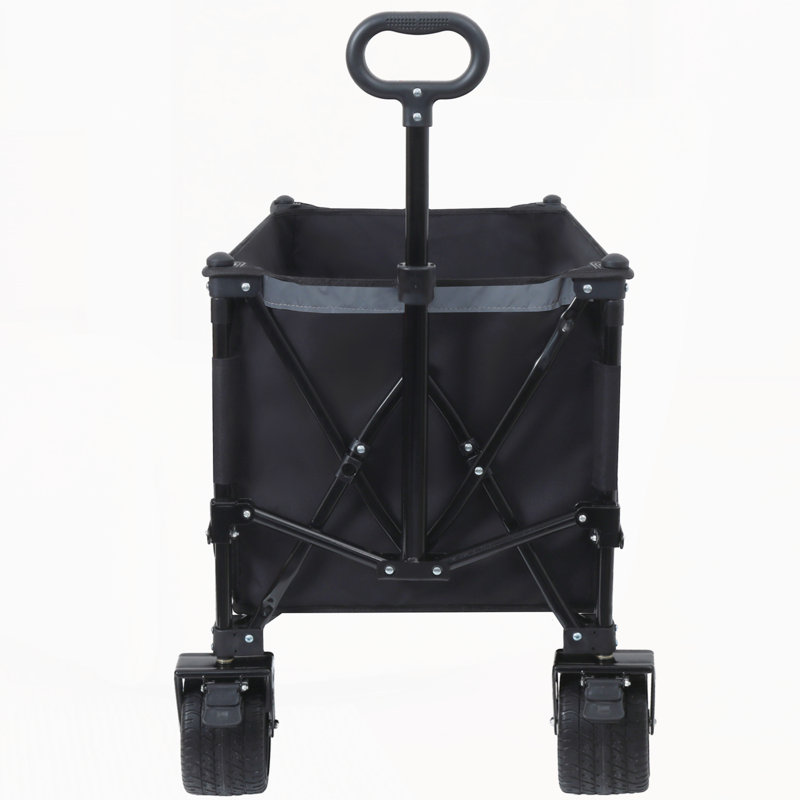 Chariot de jardin pliable avec roues robustes, Noir