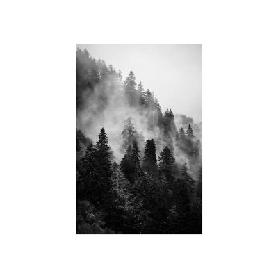 Art mural noir et blanc sur toile sans cadre 16 po x 24 po