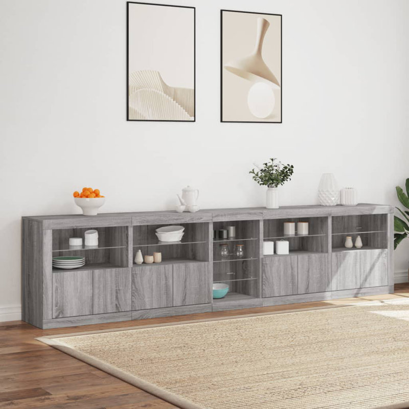 Mashari 283cm Sideboard, Grey Sonoma