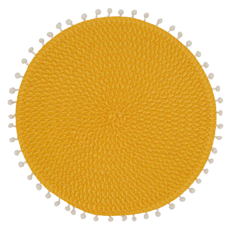 Napperon Mint Modern Pom Pom, Jaune
