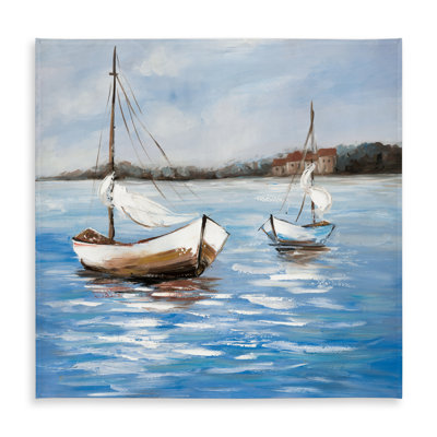 Two Boats on the Water Tablecloth | Coastal Bedroom Decor