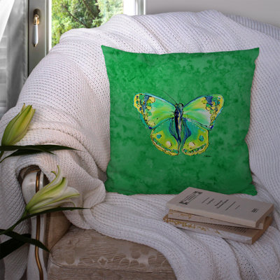 Housse et insert de coussin extérieur papillon vert