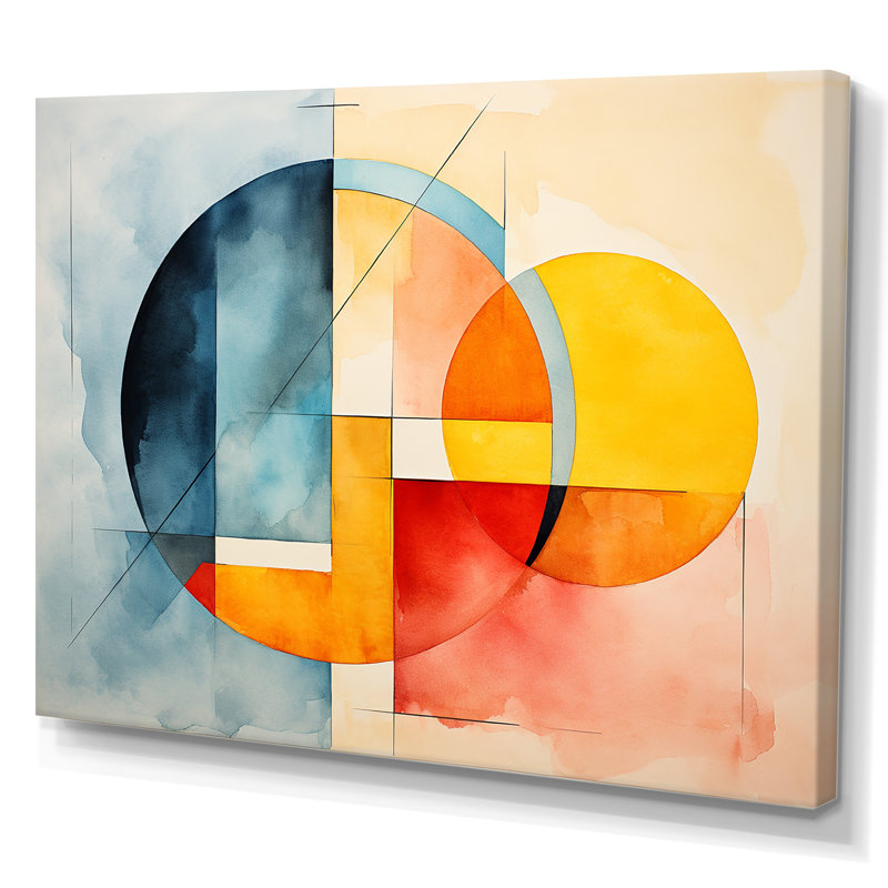 Cubic Soft Colors Tiles V - Art mural géométrique, H 24 po x l 32 po x P 1 po, Toile tendue