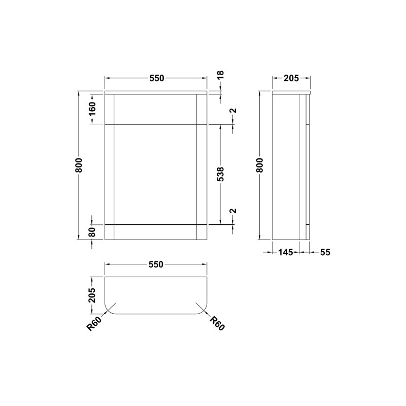 Parade Bathroom Storage Cabinet, Satin Anthracite