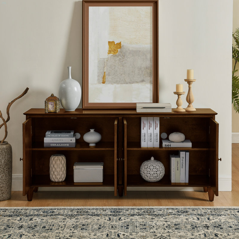 Buffet 65,5 po Mid Century Modern Buffet, Noyer