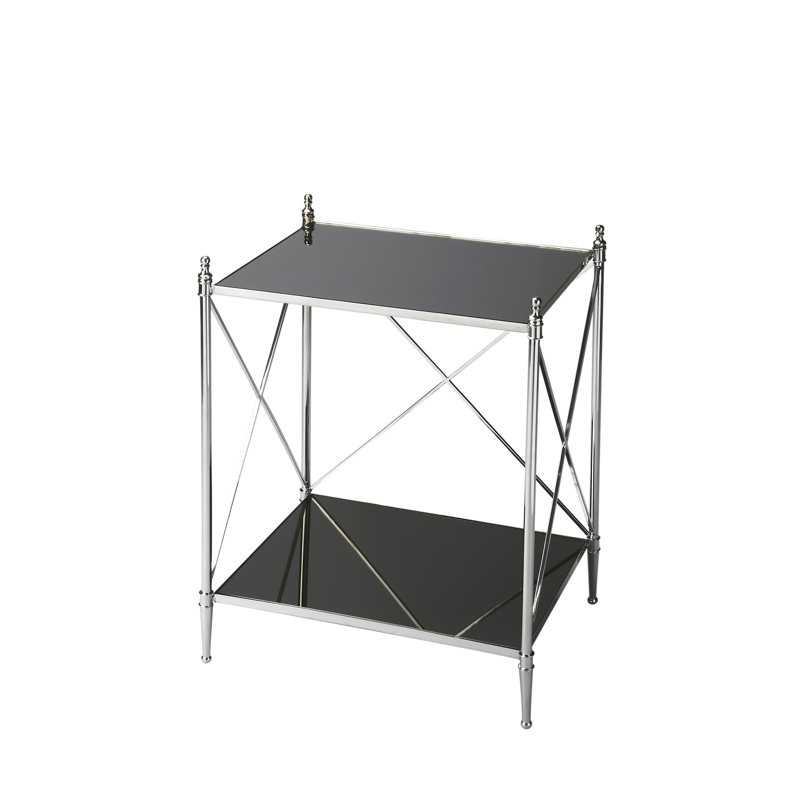 Deidre Glass & Metal End Table