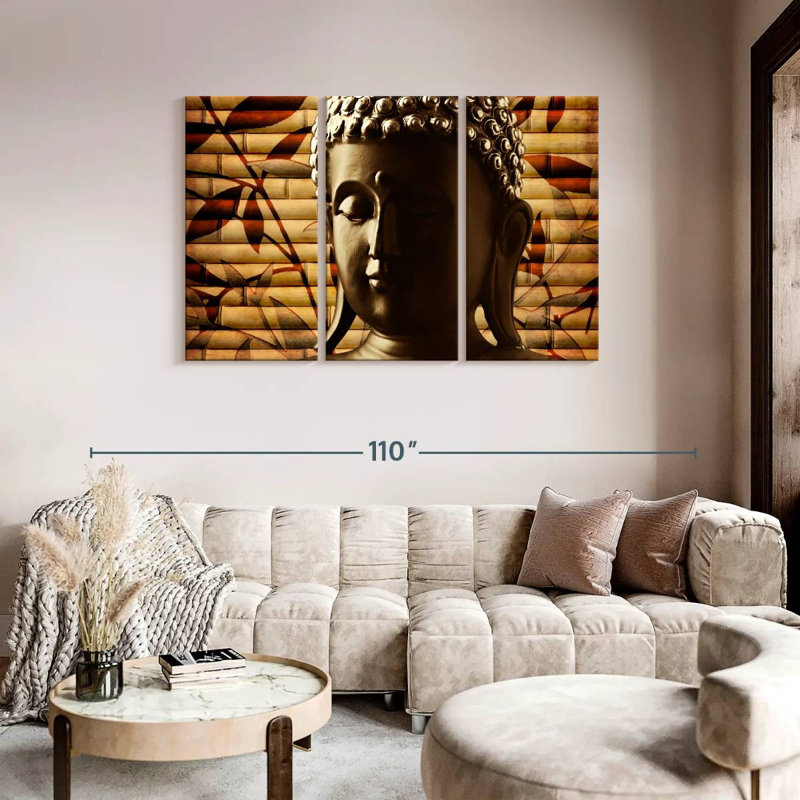 Bamboo Buddha Wall Art, reproduction d'art sur toile, H 74 po x l 48 po x P 1,25 po