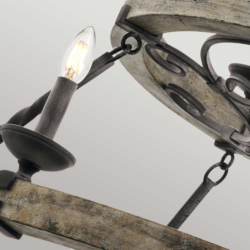 Schirado 15 - Light Waggon Wheel Chandelier