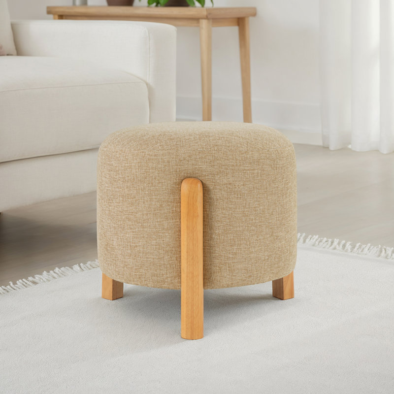 Sola Upholstered Ottoman Foot Stool, Tan