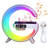 LED Table Lamp with Wireless Charger, Mini G Atmosphere Lamp with Bluetooth Speaker, Night Light Lamp Sunrise Alarm Clock, Smart Light Sound Machine for Bedroom