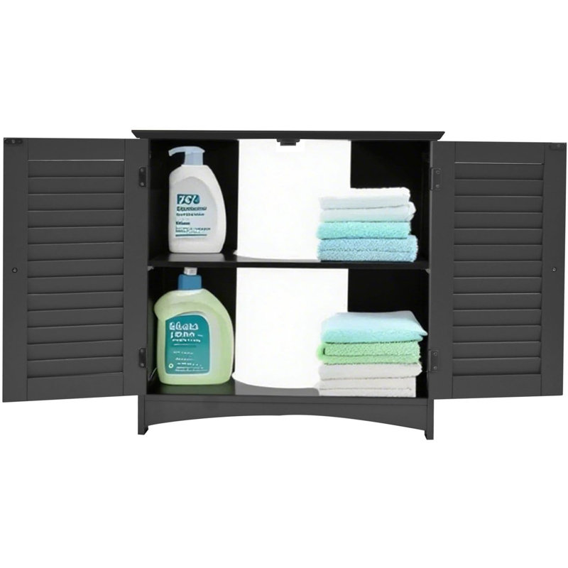60cm Bathroom Vanity Base Only, Black