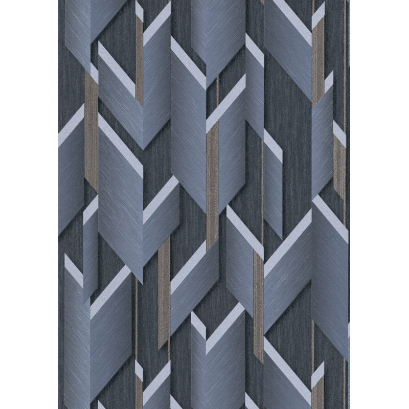Papier peint géométrique texturé Concord 10145-10, Bleu / gris / blanc