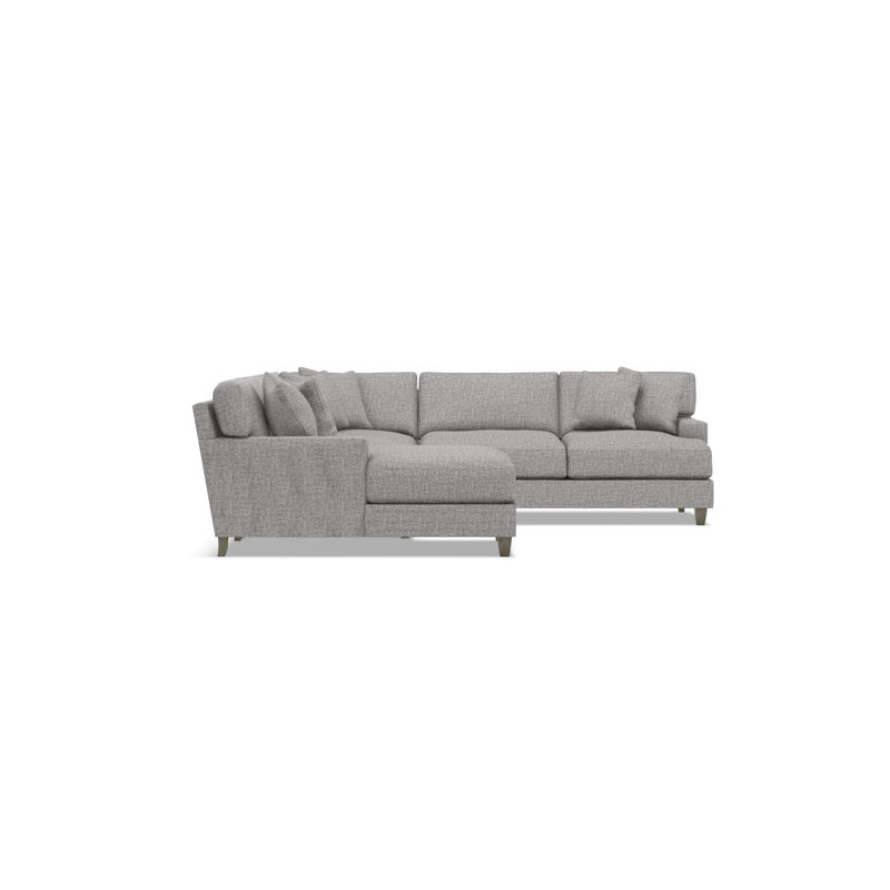 Bernhardt Mila 4-Piece Fabric Sectional, Left Hand Facing, 33.5" H x 107" W x 107" D, Gray Polyester