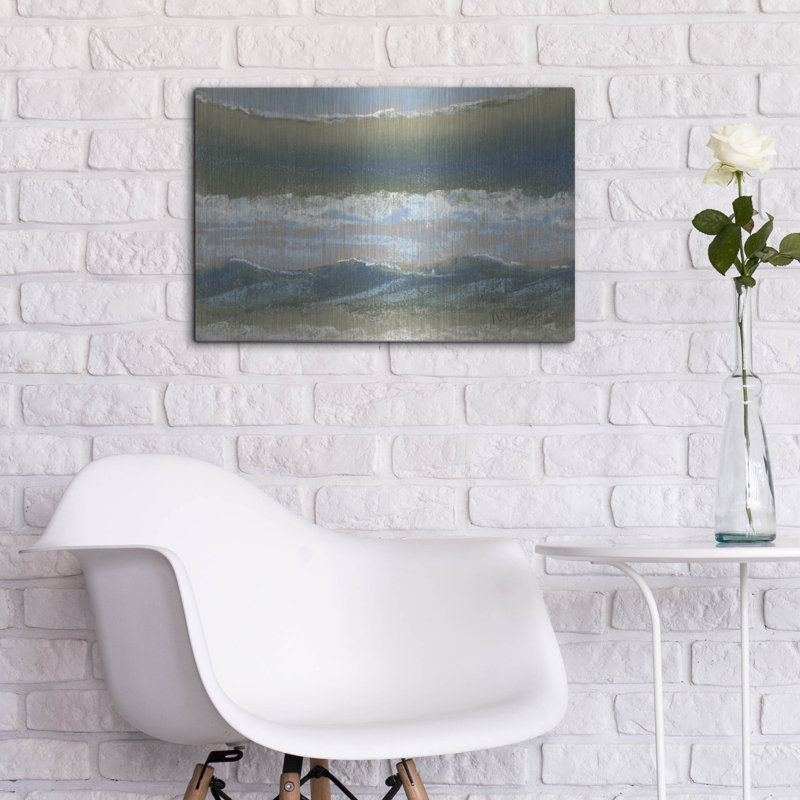 "Bleu et vert" par Marie Marfia Fine Art, H 16 po x l 24 po