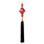 Ensemble de 6 ornements suspendus 12 po en acrylique avec pampilles en rayonne - rouge / noir