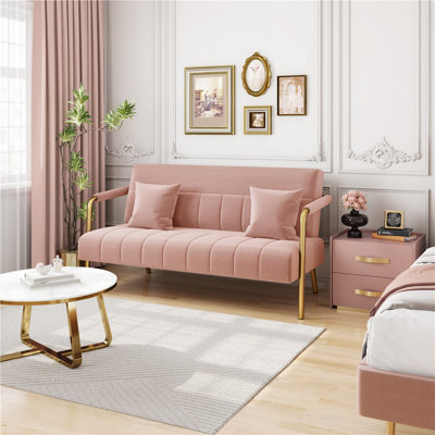 Maddison 56.5'' Upholstered Sofa with Two Pillows