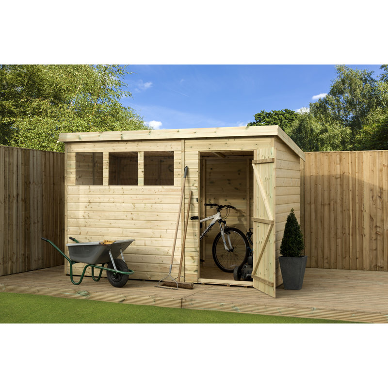 10 Ft. W x 3 Ft. D Shiplap Pent Wooden Shed